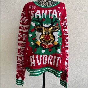 No Boundaries Red and Green Holiday Sweater